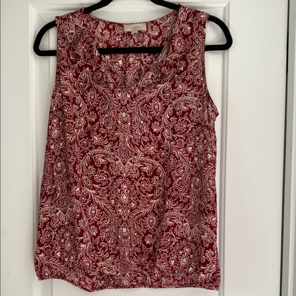Red Paisley Sleeveless Top